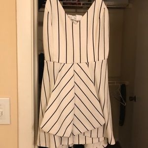 Blue and White Striped Romper
